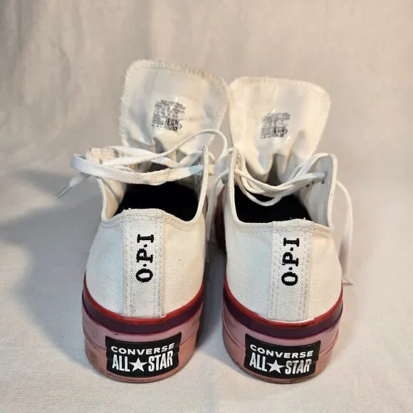 CONVERSE X O.P.I CTAS Lift Ox Canvas 566557C Pure Silver/White/Pink Size US 7.5 - Picture 12 of 16